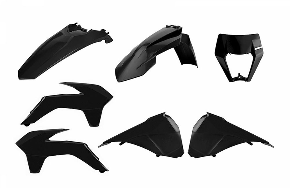 SP 1086179003 POLISPORT Enduro Plastik-Kit Restyle schwarz KTM EXC/EXC-F  passend fuer KTM 500 EXC Schwarz