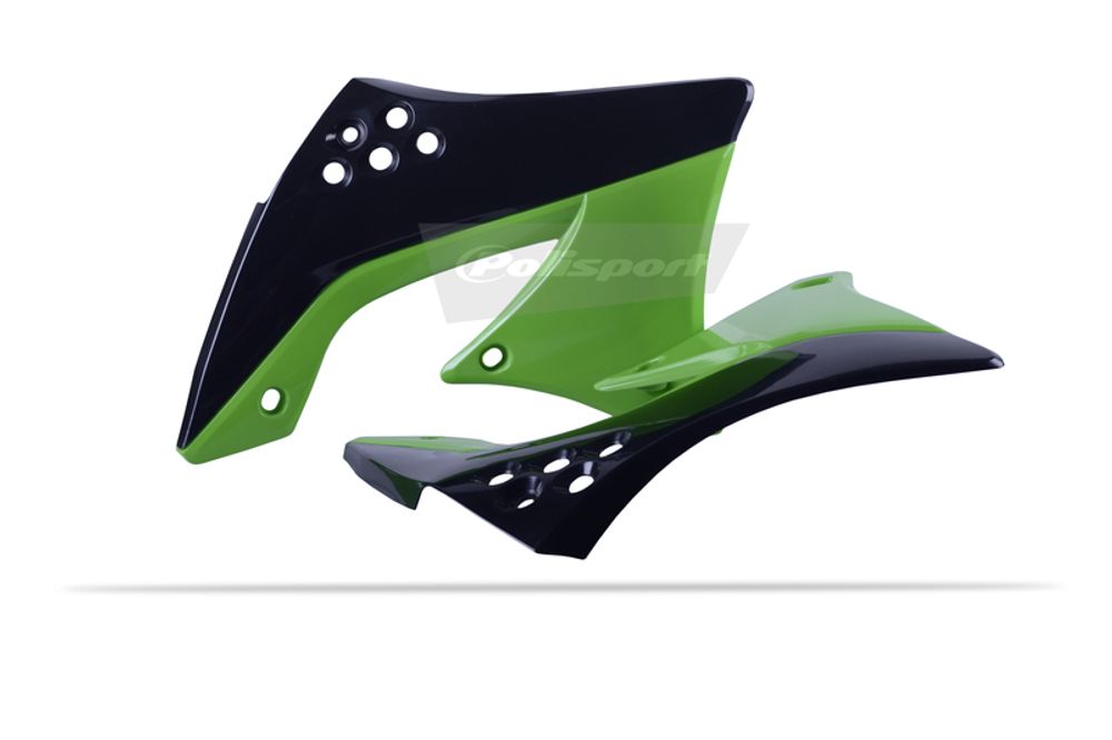 SP 1086277001 POLISPORT Kühlerspoiler seitlich Originalfarbe Schwarz/Grün KawasakiKX450F  passend fuer KAWASAKI KX 450 F Grün