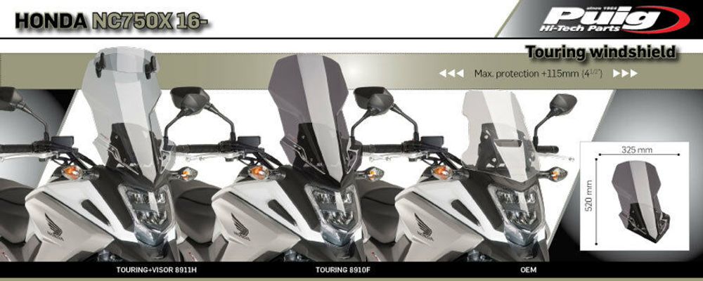 PUIG 8910W Tourenscheibe  passend fuer HONDA NC750X Transparent