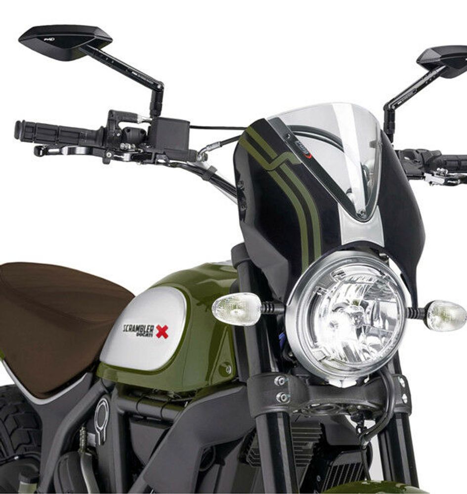 PUIG 7652W Retrovision  passend fuer DUCATI SCRAMBLER ICON Transparent