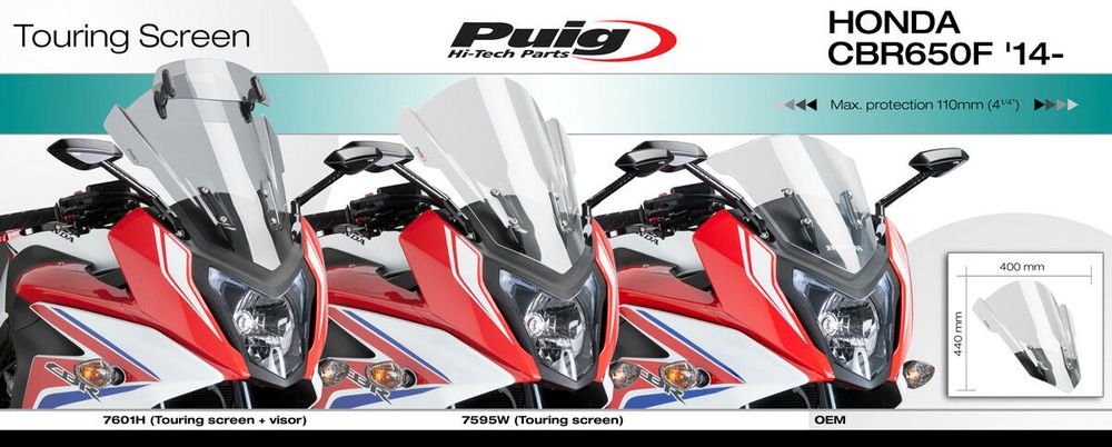 PUIG 7595H Tourenscheibe  passend fuer HONDA CBR650F Getönt