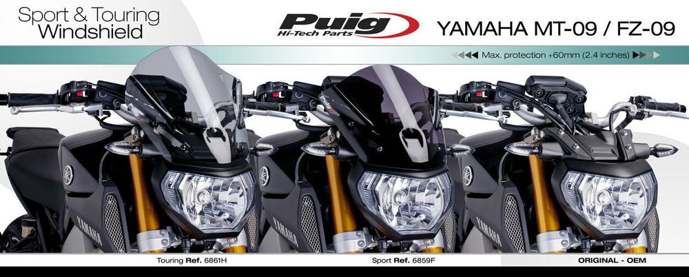 PUIG 6861F New Generation Touring  passend fuer YAMAHA MT-09 Stark getönt