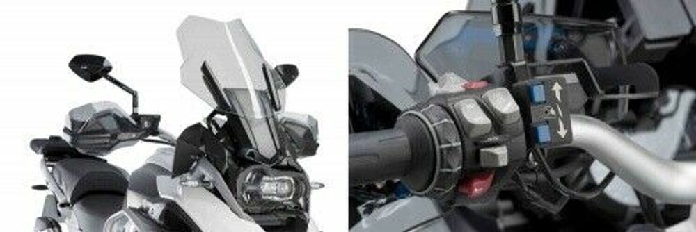 PUIG 9718N E.R.S. (Elektronisches Regulierungsystem für Scheiben)  passend fuer BMW R1200GS Schwarz