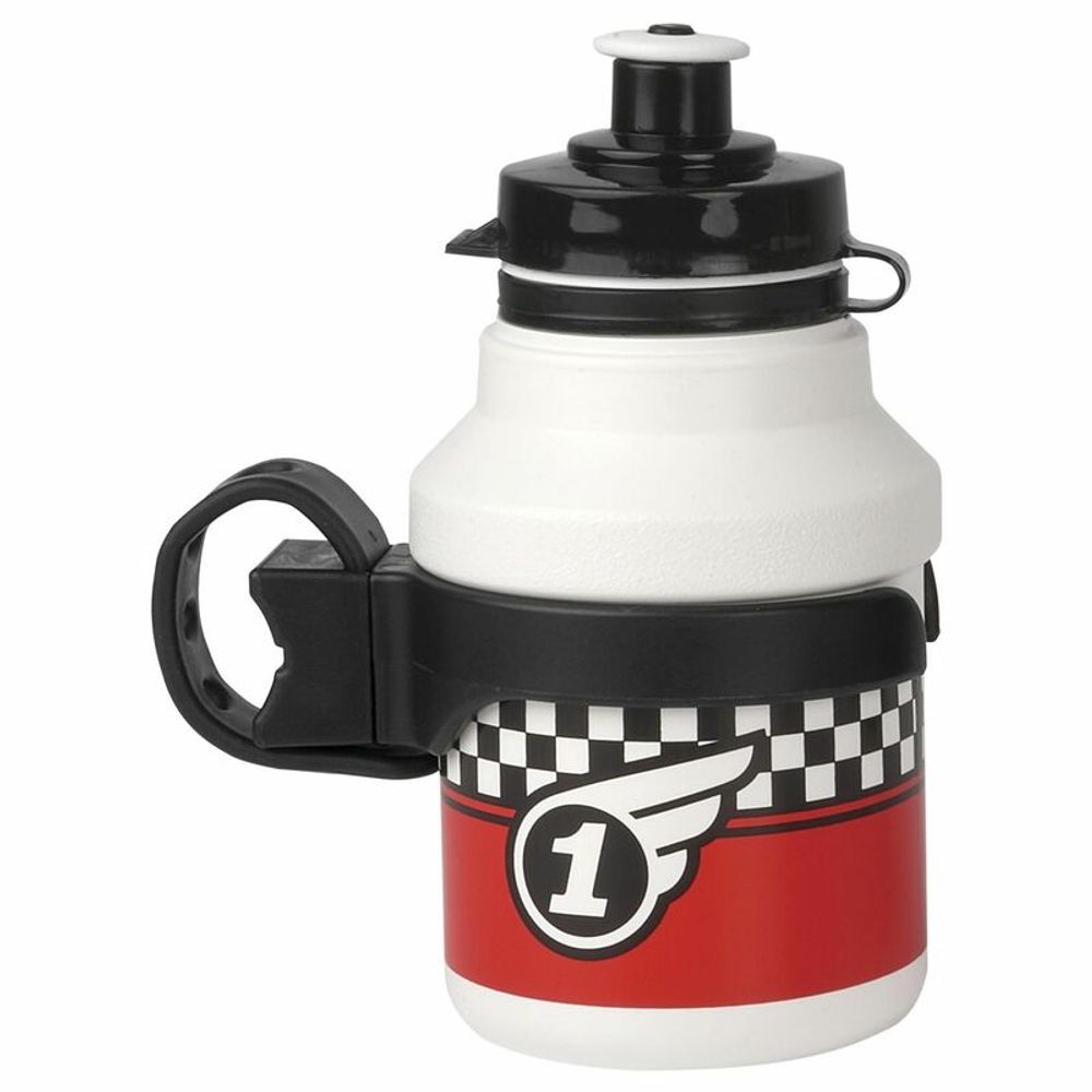 SP 1100433 POLISPORT Water Bottle Race + Rotative Bottle Cage White Clip On Cap 350ml  passend fuer