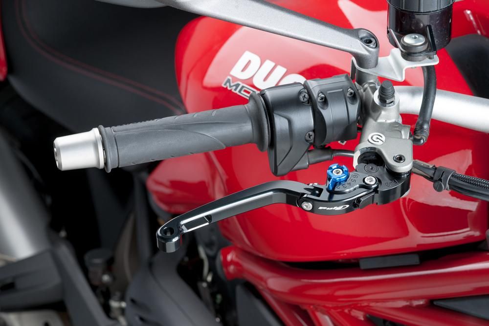 Brems-Kupplungshebel Puig Kawasaki Z 900RS (ZR900C) 2018- Knickversion schwarz