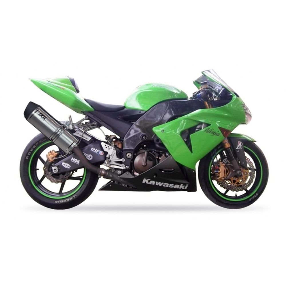 SP 1111306 IXIL Hexoval Endtopf Edelstahl / Endkappe schwarz    passend fuer KAWASAKI NINJA ZX-10 R