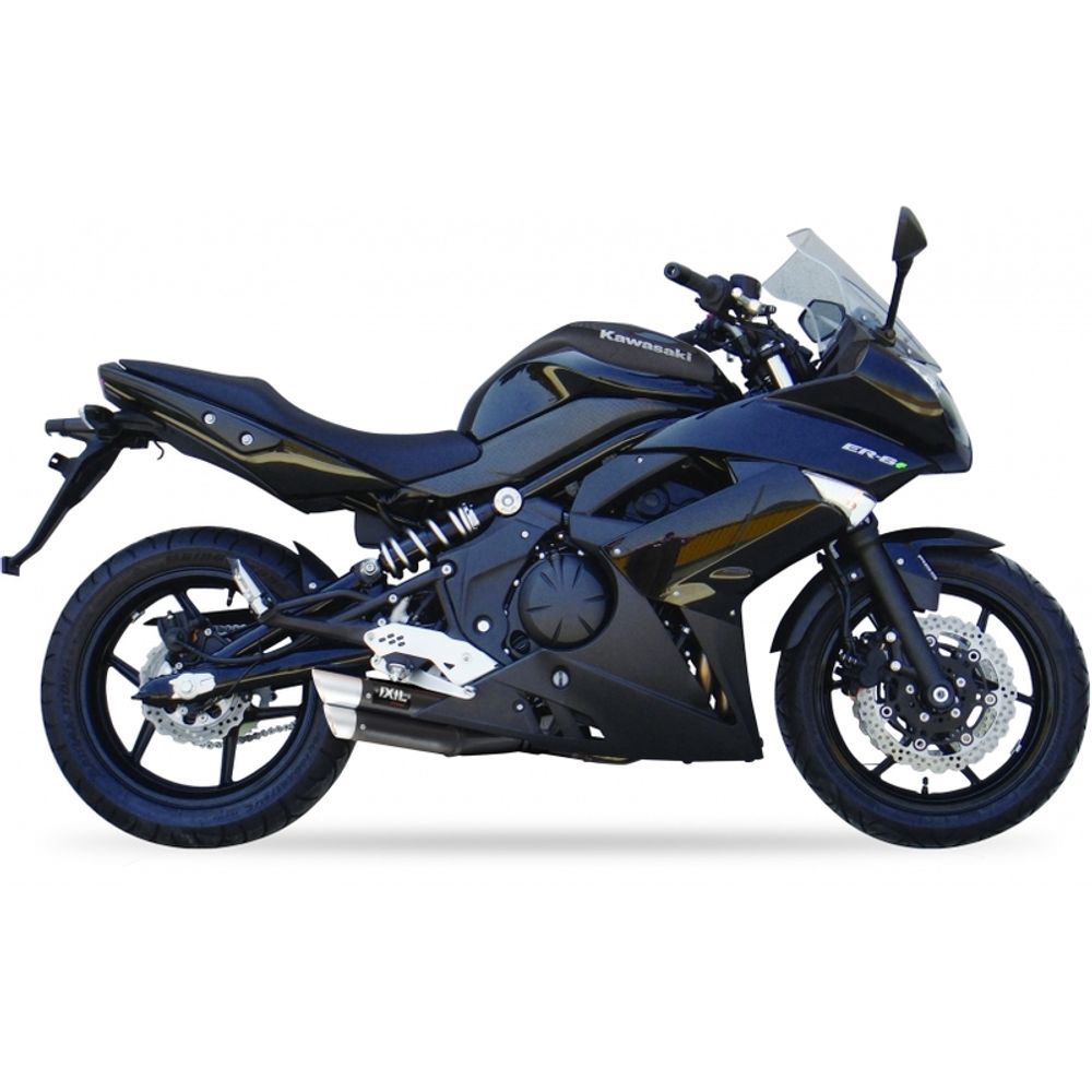 SP 1111371 IXIL Hyperlow Endtopf Edelstahl schwarz / Endkappe Aluminium - XK7351XB    passend fuer KAWASAKI ER-6 N