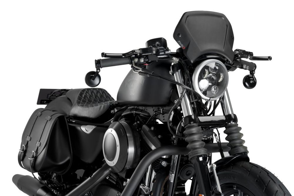 PUIG 1352N ALU Frontplatte  passend fuer HARLEY DAVIDSON SPORTSTER 883 IRON XL883N Schwarz