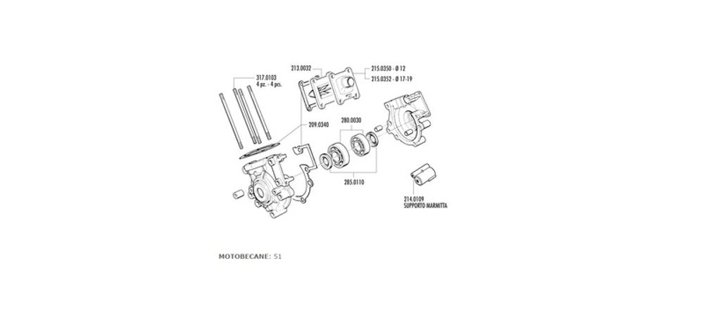 SP 1125921 POLINI Motor Kurbelgehäuse (Manif-Reed Valve)  passend fuer MOTOBECANE 51