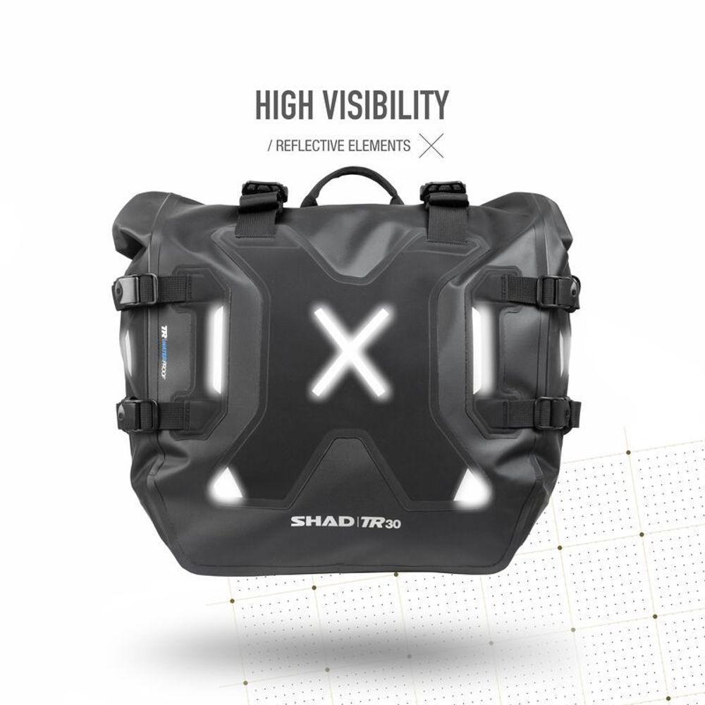 SP 1149068 SHAD Wasserdichte Taschen Terra TR30  passend fuer HONDA X-ADV 750 Schwarz
