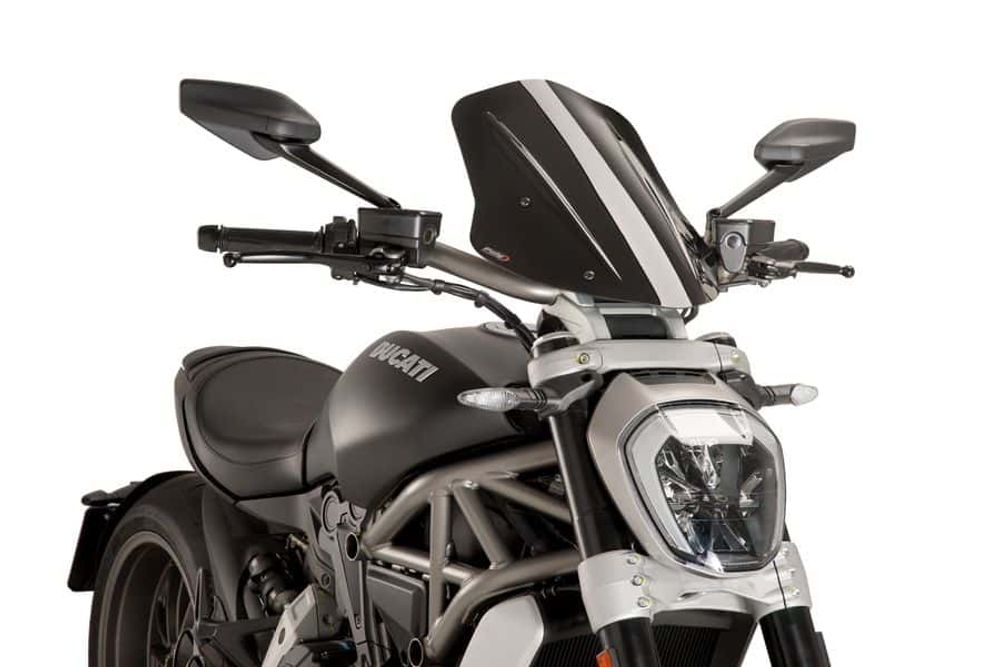 PUIG 8922N Windschutzcheiben New Generation Verstellbare  passend fuer DUCATI X DIAVEL Schwarz