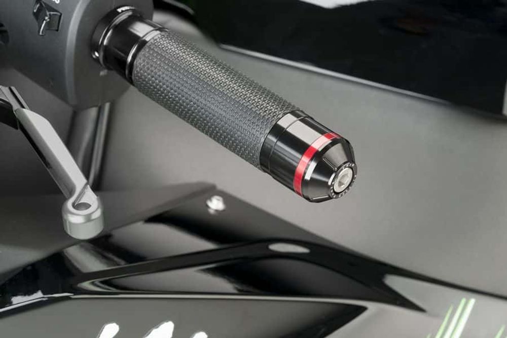 PUIG 8842N Kurze Lenkerendgewichte mit Ring  passend fuer KAWASAKI ZX-10R Schwarz