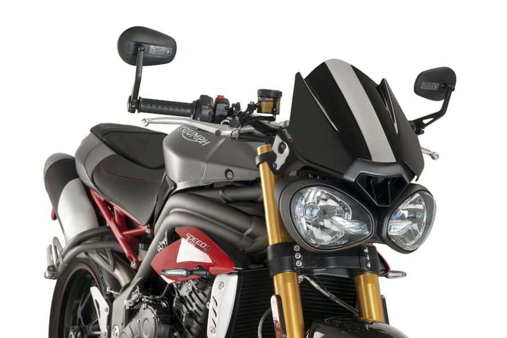 PUIG 8929N Windschutzscheibe New Generation Sport  passend fuer TRIUMPH SPEED TRIPLE 1050 R Schwarz