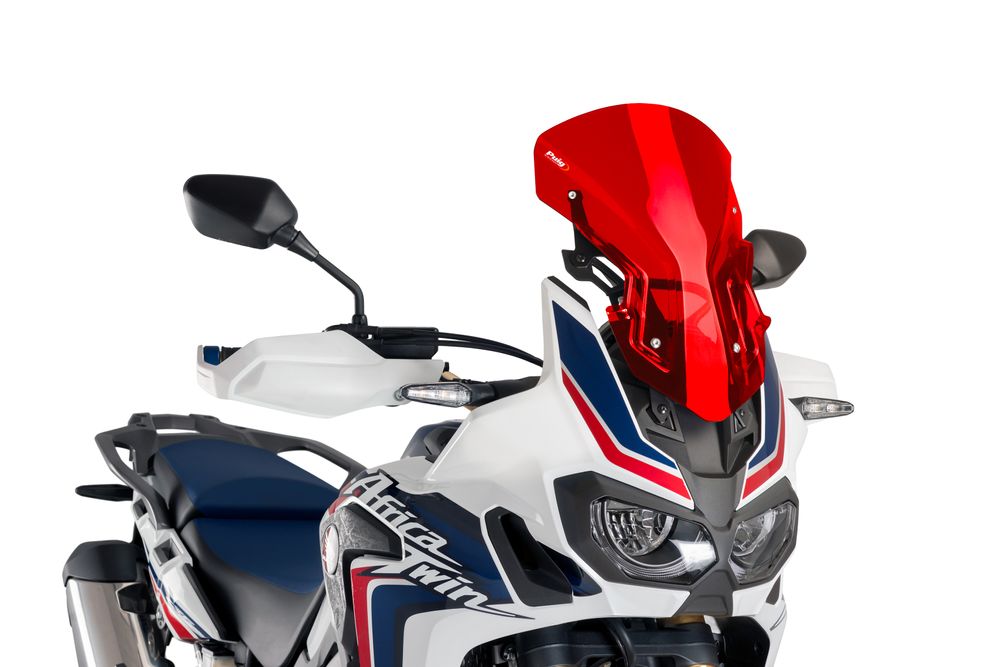 PUIG 9155R Verstellbare Scheibe  passend fuer HONDA CRF1000L AFRICA TWIN Rot