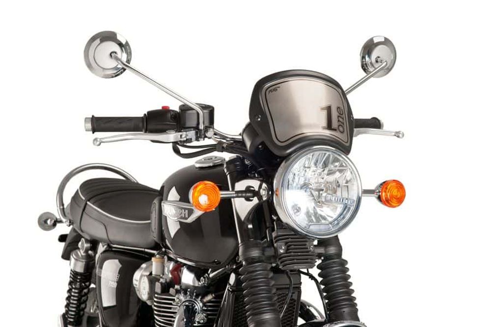 PUIG 9191J Frontplatte ABS  passend fuer TRIUMPH BONNEVILLE T120 Mattschwarz