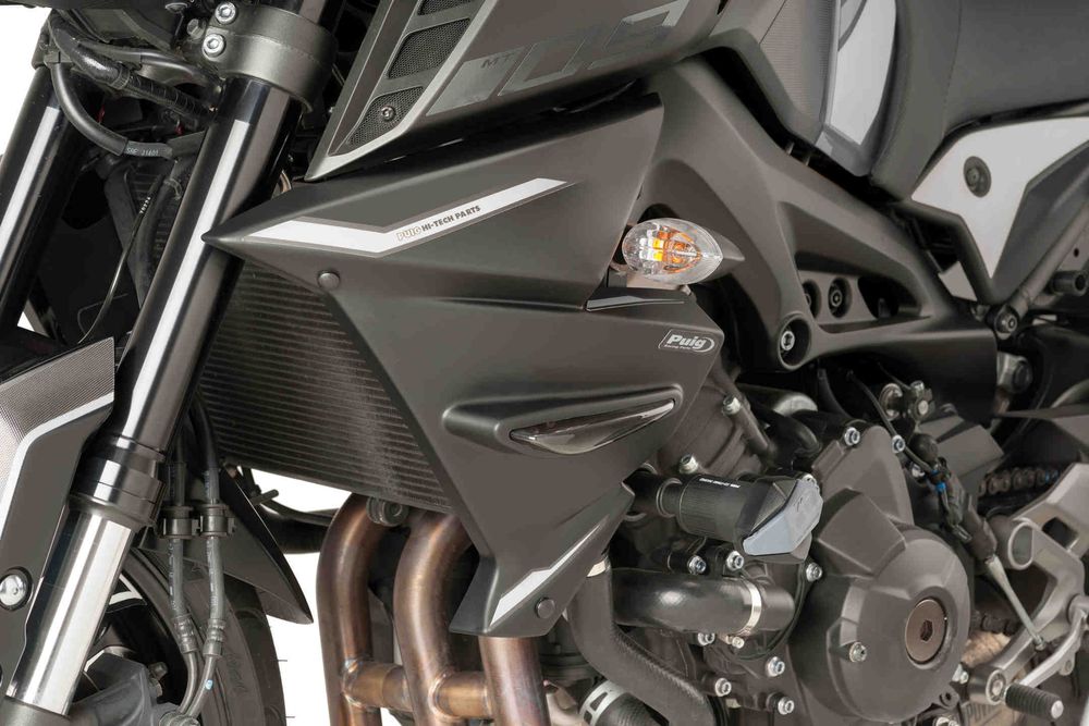 PUIG 9378J Kühlerdeckel  passend fuer YAMAHA MT-09 Mattschwarz
