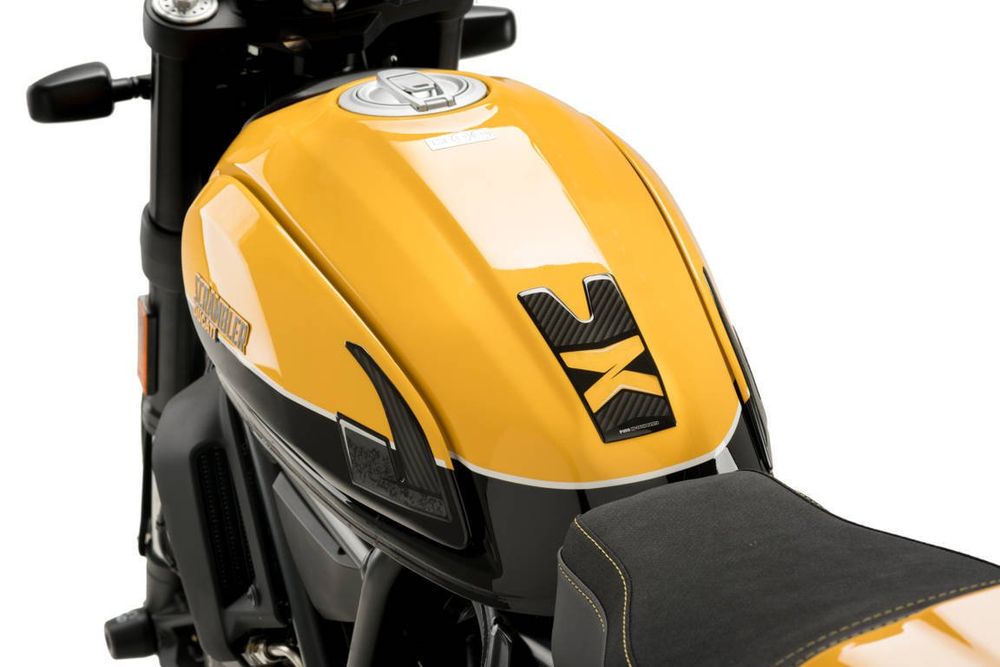 PUIG 9131C Spezifischer Tankschutz  passend fuer DUCATI SCRAMBLER ICON Carbon look