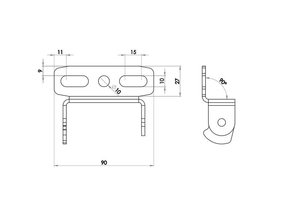 Ibex 10003612 Kompatibel/Ersatz für Kennzeichenhalter Universal Typ 7 Schwarz