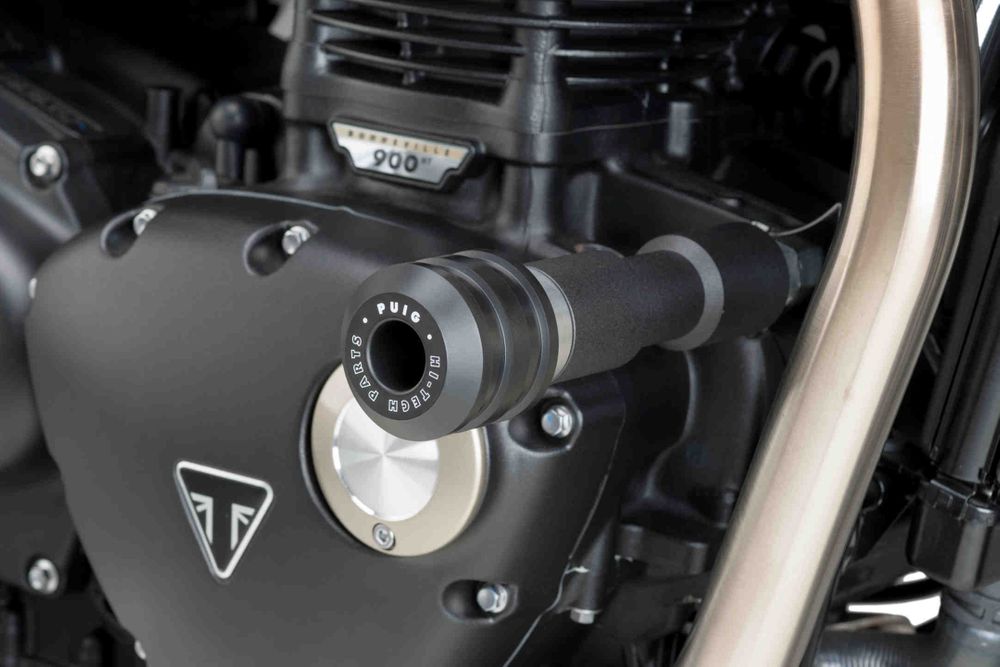 PUIG 8588N Sturzpads Vintage  passend fuer TRIUMPH BONNEVILLE T120 Schwarz