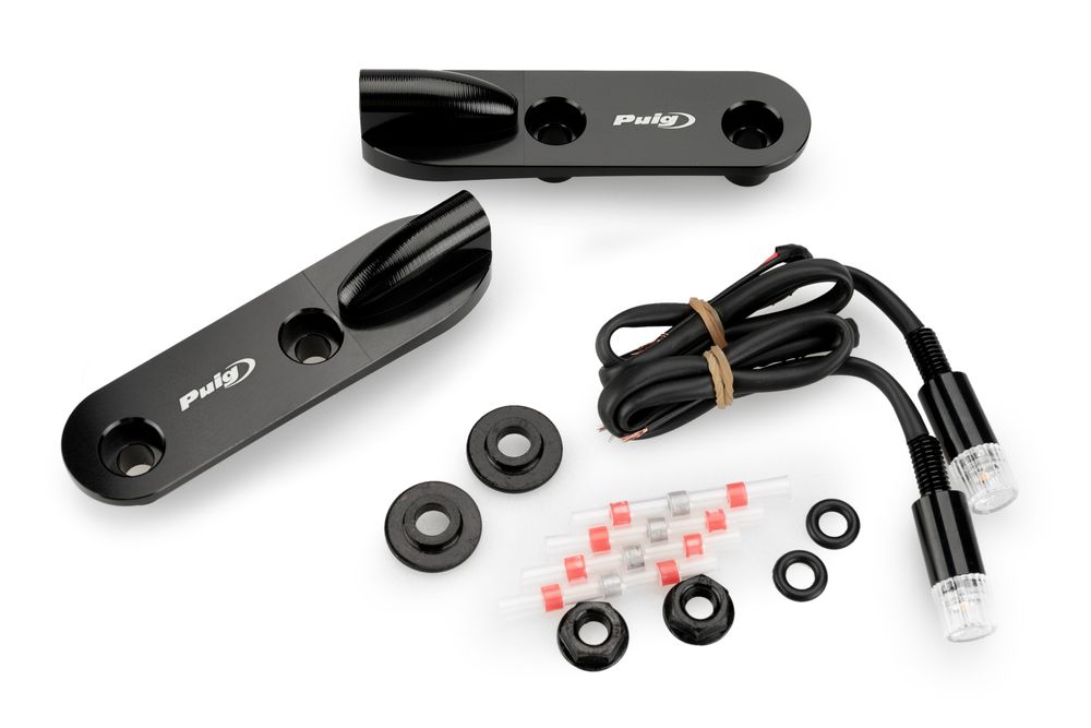 PUIG 22044N Rückspiegel Kappen mit Tab Blinkerset  passend fuer BMW S1000RR Schwarz