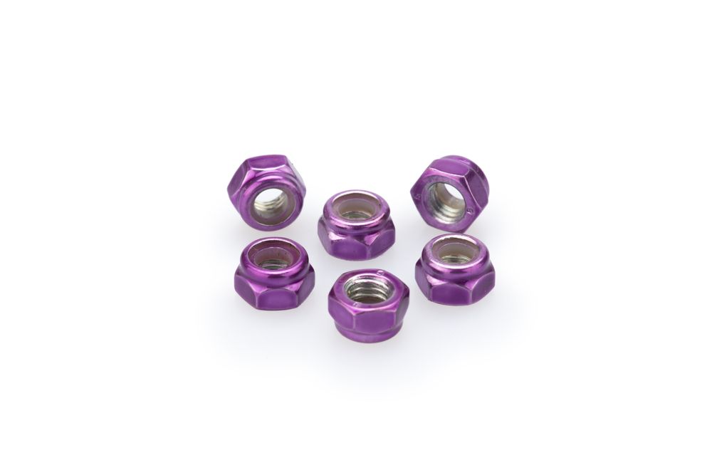 PUIG 0735L Muttern aus Anodisierten Aluminium  passend fuer UNIVERSAL UNIVERSAL Lila