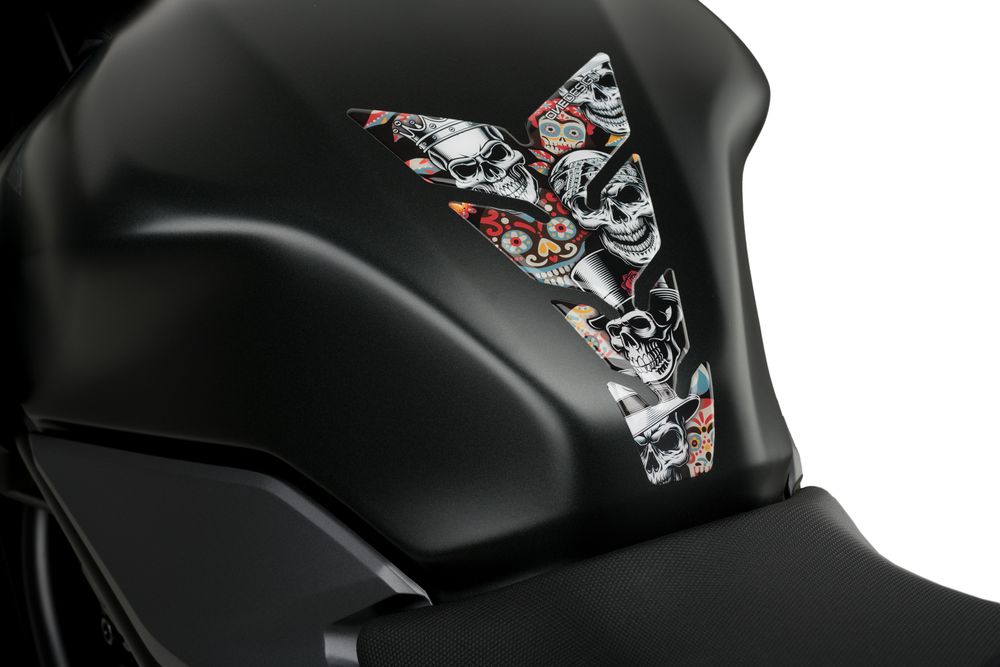 PUIG 20593N Skull Party Tankschutz  passend fuer HONDA NT650V DEAUVILLE Schwarz