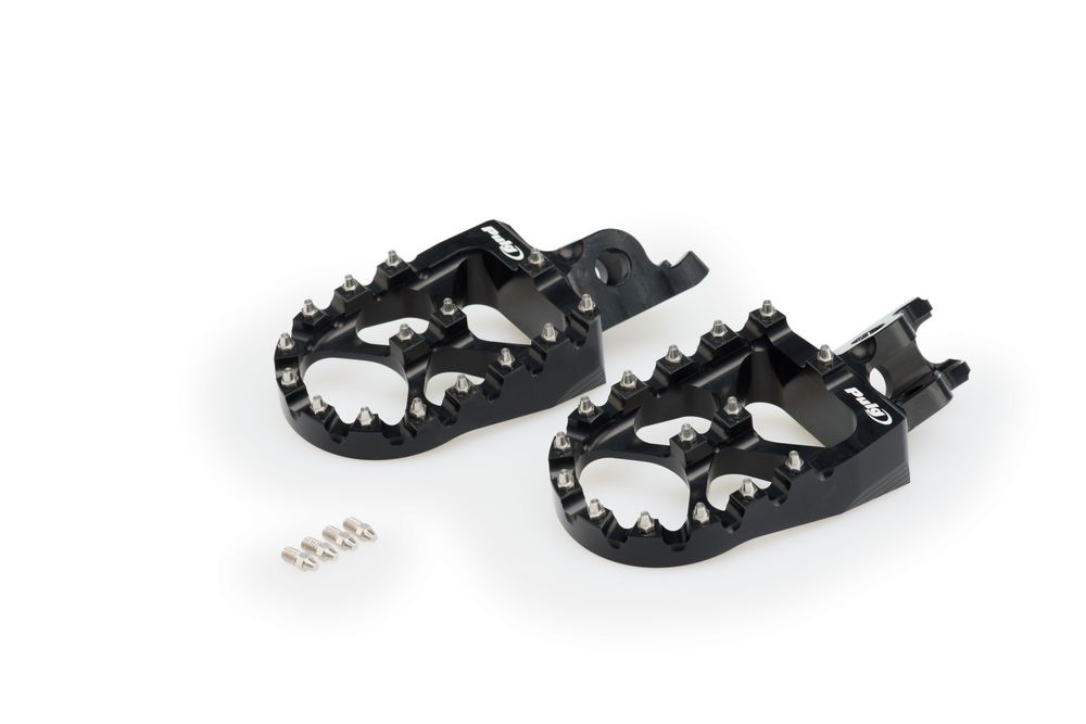 PUIG 20557N Fussrasten Off-Road  passend fuer KAWASAKI KX250 Schwarz
