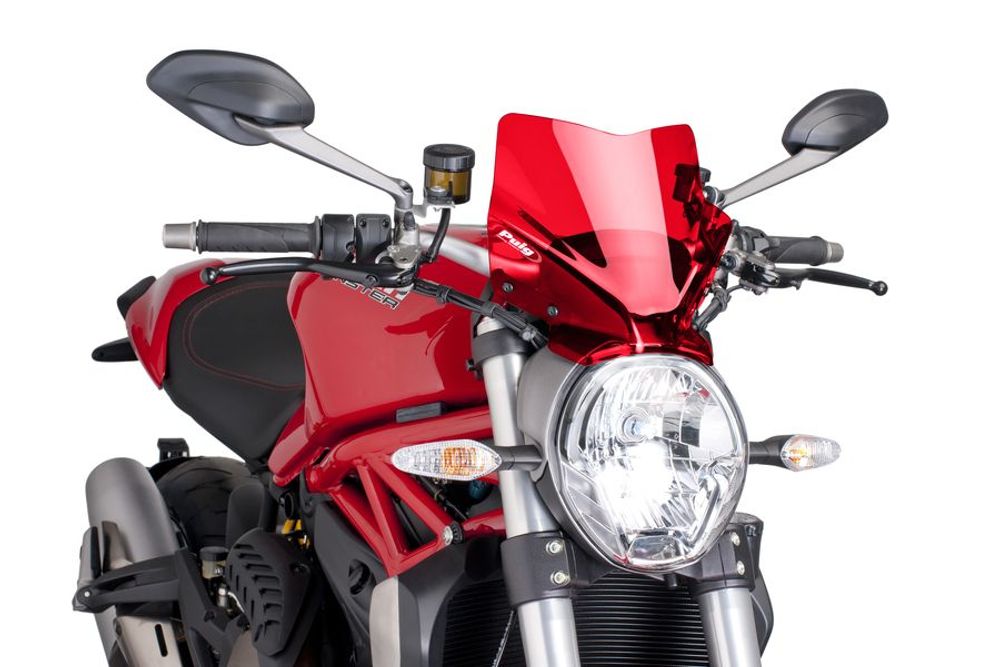 PUIG 7013R Windschutzscheibe New Generation Sport  passend fuer DUCATI MONSTER 1200 Rot