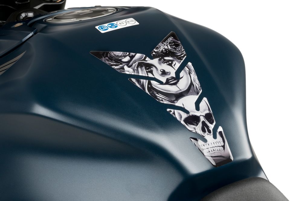 PUIG 21435N Skull & Poker Tankschutz  passend fuer HONDA NT650V DEAUVILLE Schwarz