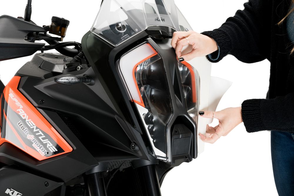 PUIG 21444W Scheinwerferschutz Adhere  passend fuer KTM 1290 SUPER ADVENTURE R Transparent