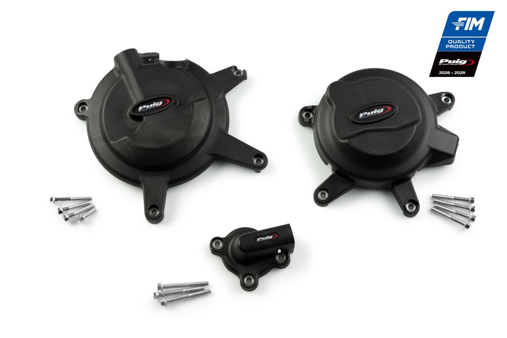 PUIG 21512N Motorschutzhauben Track für Championship  passend fuer KAWASAKI NINJA 400 Schwarz