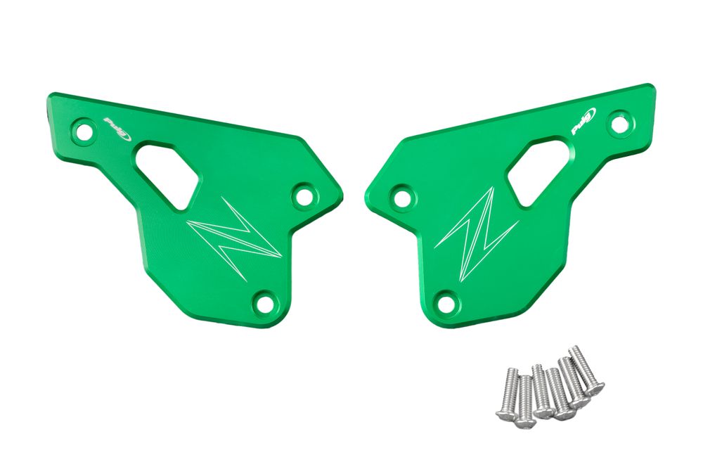 PUIG 22007V Fersenplatten  passend fuer KAWASAKI Z900 Grün