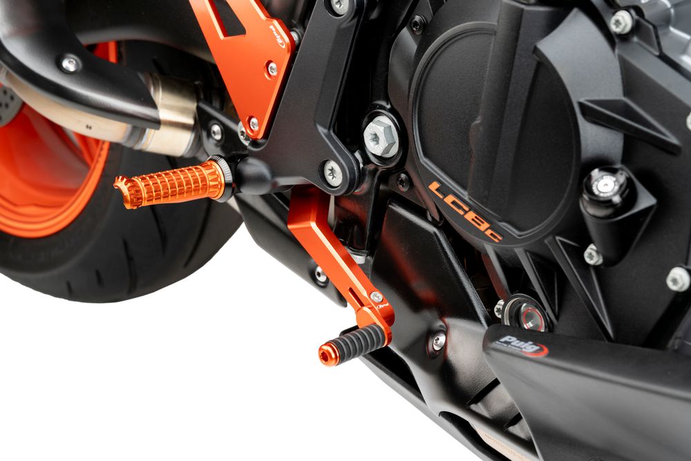 PUIG 22206T Verstellbares Bremsfusspedal  passend fuer KTM 990 DUKE Orange