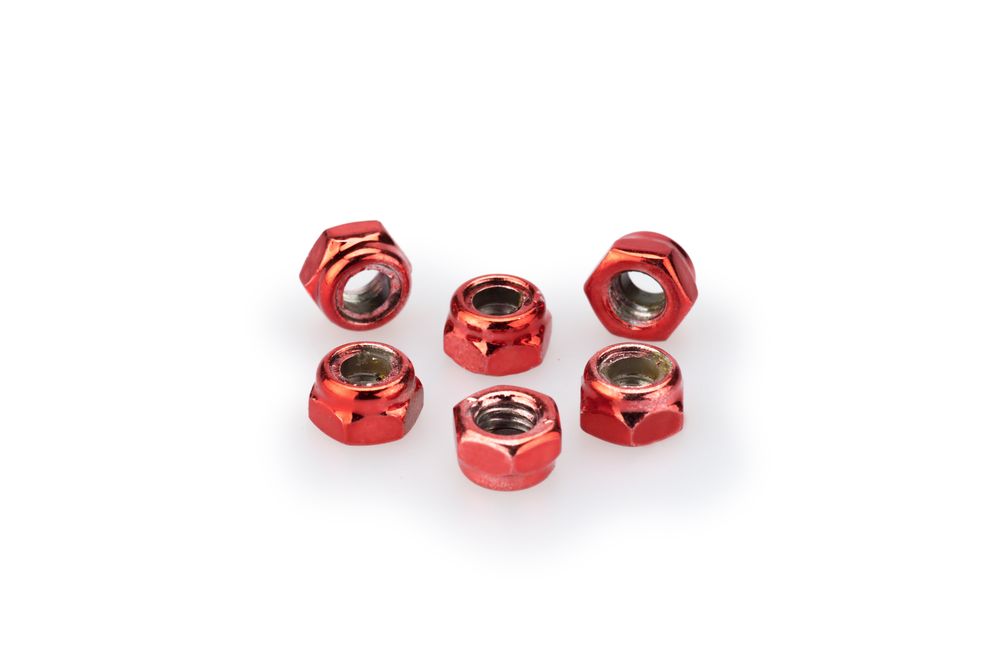 PUIG 0735R Muttern aus Anodisierten Aluminium  passend fuer UNIVERSAL UNIVERSAL Rot
