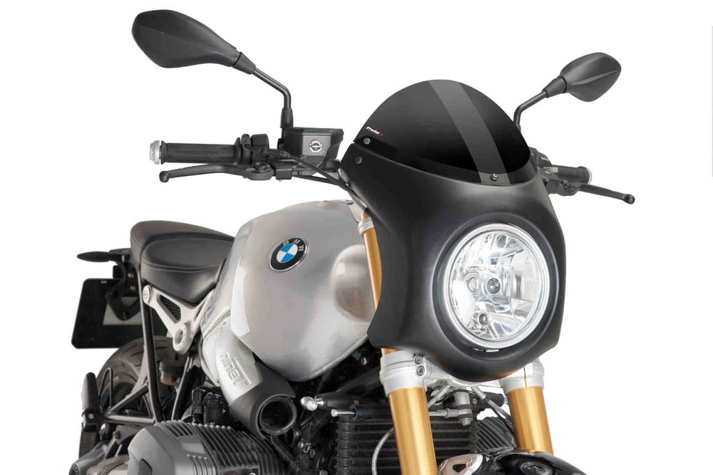 Puig 9160N Retro-Verkleidungscheibe  Kompatibel/Ersatz für BMW R NINE T Schwarz