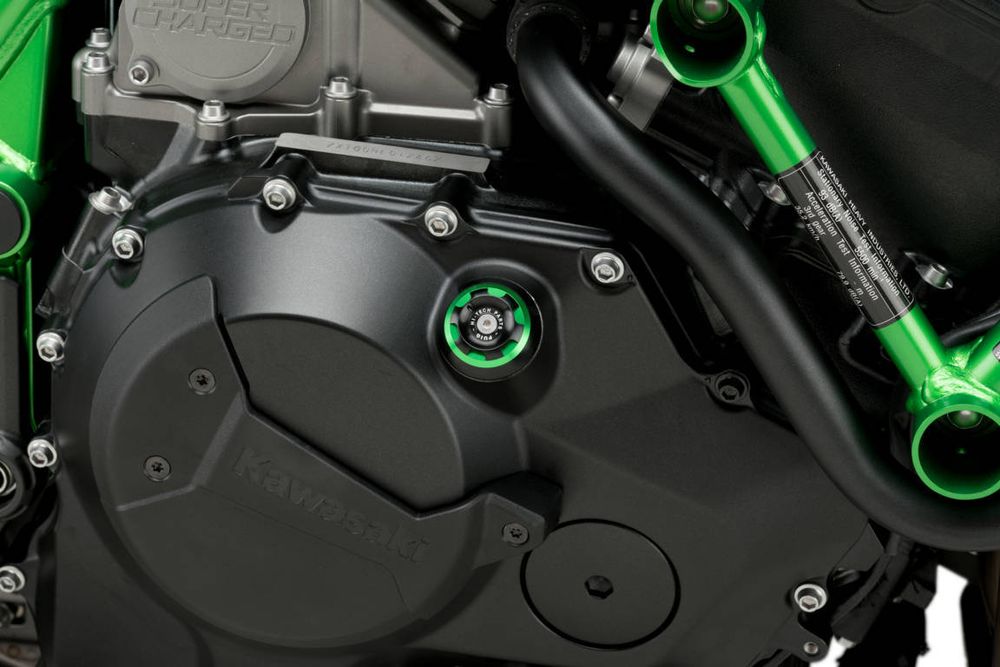 PUIG 20342V Motorölablassschraube TRACK  passend fuer KAWASAKI ZZR1200 Grün