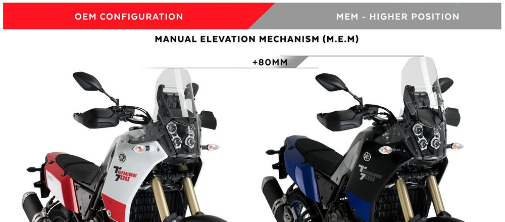 PUIG 3732N M.E.M. (Manueller Hebemechanismus)  passend fuer YAMAHA TENERE 700 Schwarz