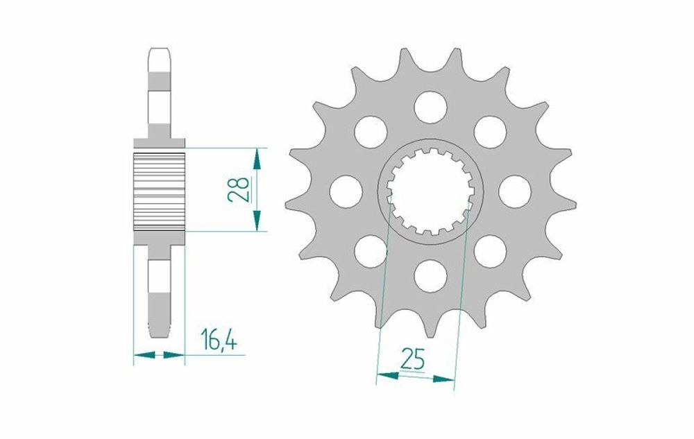 SP 3065069 AFAM Kettenkit 525XHR3 16/42 Standard - Standard Kettenrad 61800    passend fuer