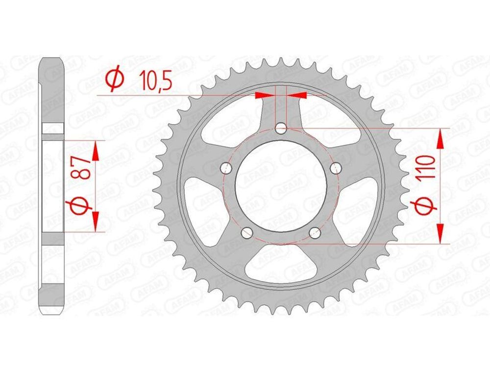 SP 3065074 AFAM Kettenkit 530XMR3 14/47 Standard - Standard Kettenrad 14601    passend fuer