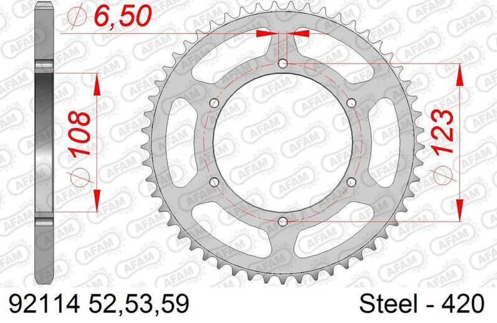 SP 3065268 AFAM Kettenkit A420M 11/59 - Standard Kettenrad Type 41100    passend fuer DERBI SENDA RACING 50 SM