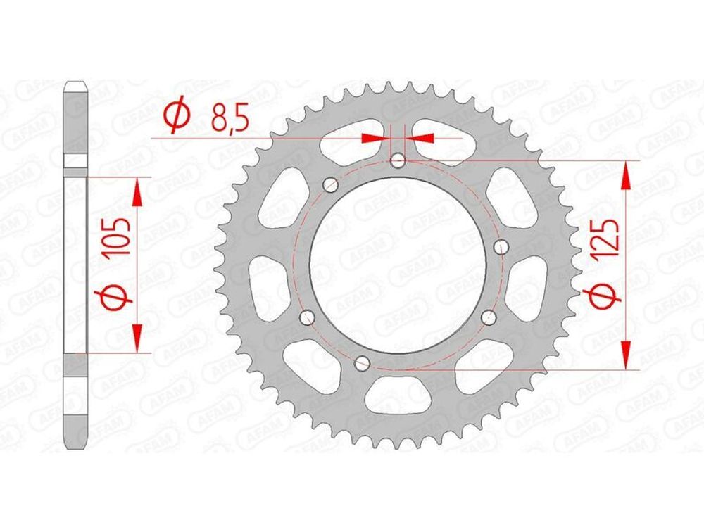 SP 3065273 AFAM Kettenkit A420M 11/59 - Standard Kettenrad Type 92116    passend fuer RIEJU MRT 50