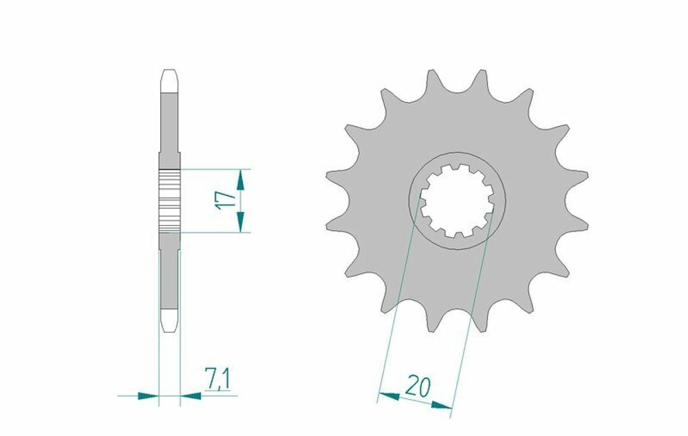 SP 3065277 AFAM Kettenkit A420M 11/59 - Standard Kettenrad Type 92114    passend fuer RIEJU MRT 50