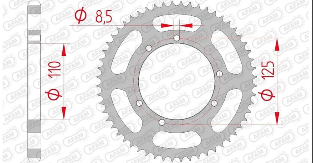 SP 3065285 AFAM Kettenkit A428M 12/60 - Standard Kettenrad Type 59104    passend fuer SHERCO SM 50