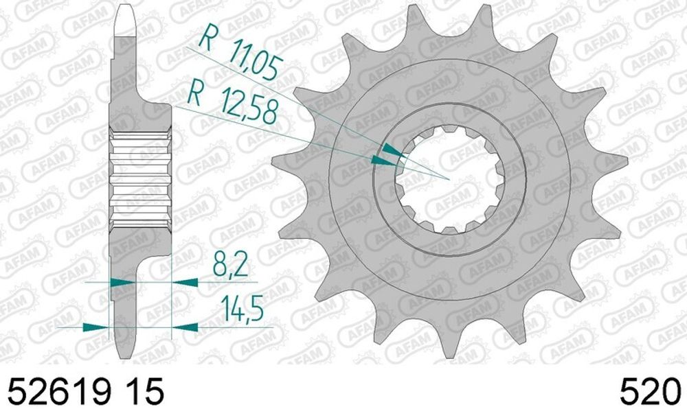 SP 3067628 AFAM Kettenkit 520XHR2 15/43 Super-verstärkt - Standard Kettenrad 106   passend fuer DUCATI MONSTER