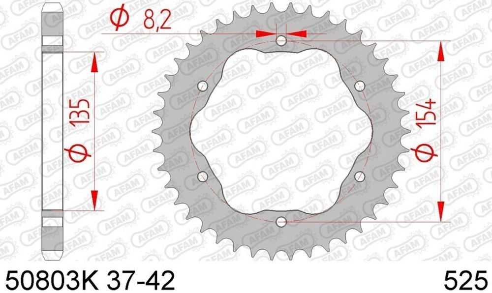 SP 3067630 AFAM Kettenkit 525XHR3 15/42 Super-verstärkt - Standard Kettenrad ohne Ducati-Kettenradträger 118   passend fuer DUCATI STREETFIGHTER V4