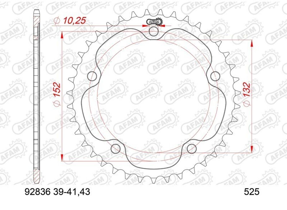 SP 3067633 AFAM Kettenkit 525XSR2 16/39 Super-verstärkt - Standard Kettenrad 114   passend fuer MV AGUSTA TURISMO VELOCE 800