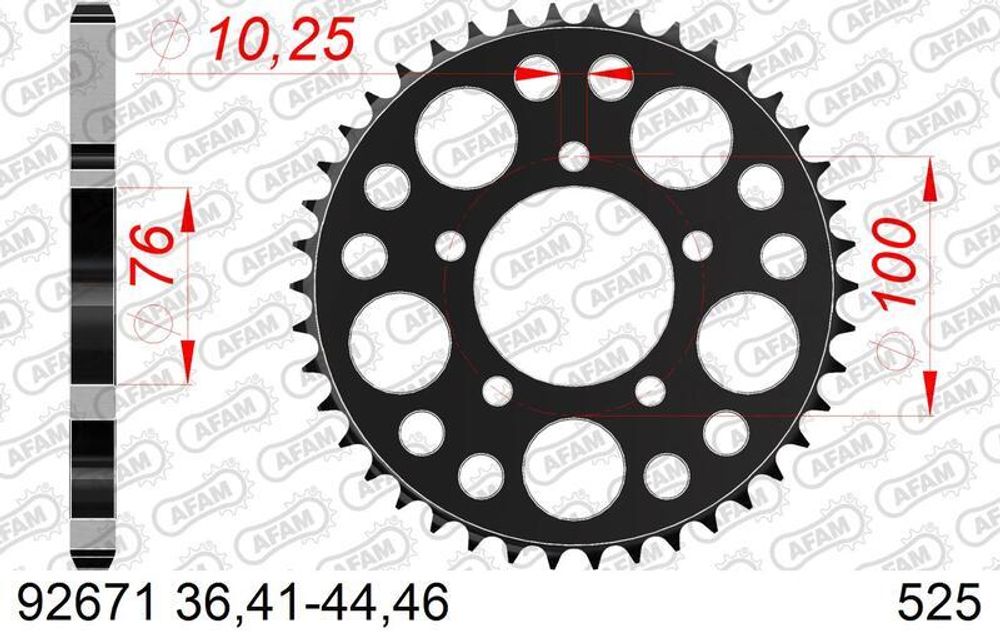 SP 3067726 AFAM Kettenkit 525XMR3 16/46 Super-verstärkt - Standard Kettenrad 112   passend fuer