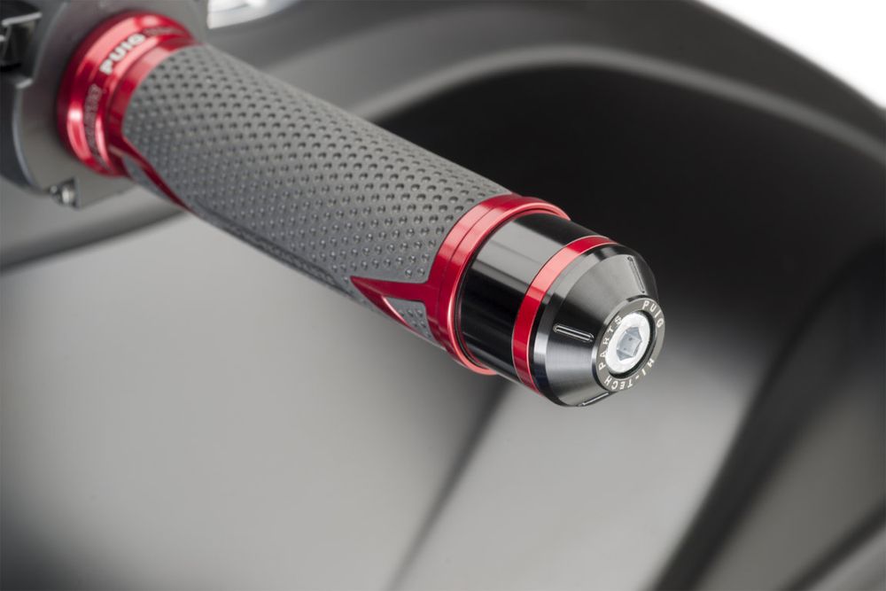 PUIG 9209N Kurze Lenkerendgewichte mit Ring  passend fuer YAMAHA MT-07 TRACER Schwarz