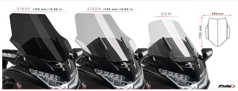 PUIG 3160W Tourenscheibe  passend fuer HONDA GL1800 GOLD WING Transparent
