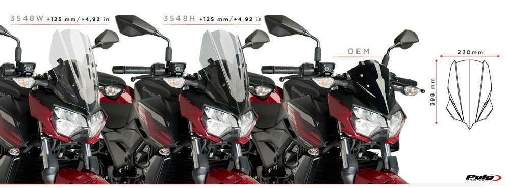 PUIG 3548H New Generation Sport  passend fuer KAWASAKI Z400 Getönt